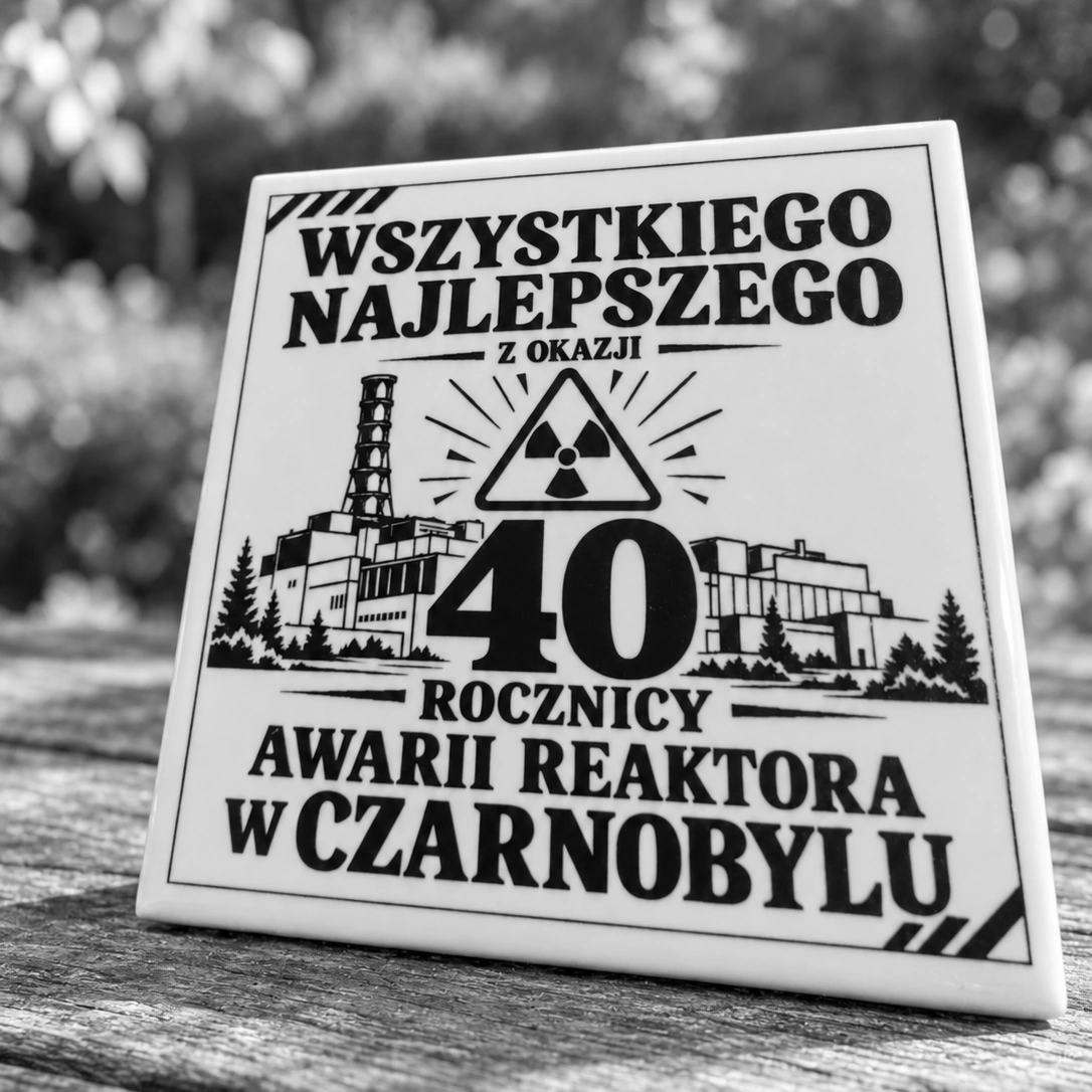 Grawerowany kafel ceramiczny: Z przymrużeniem oka.